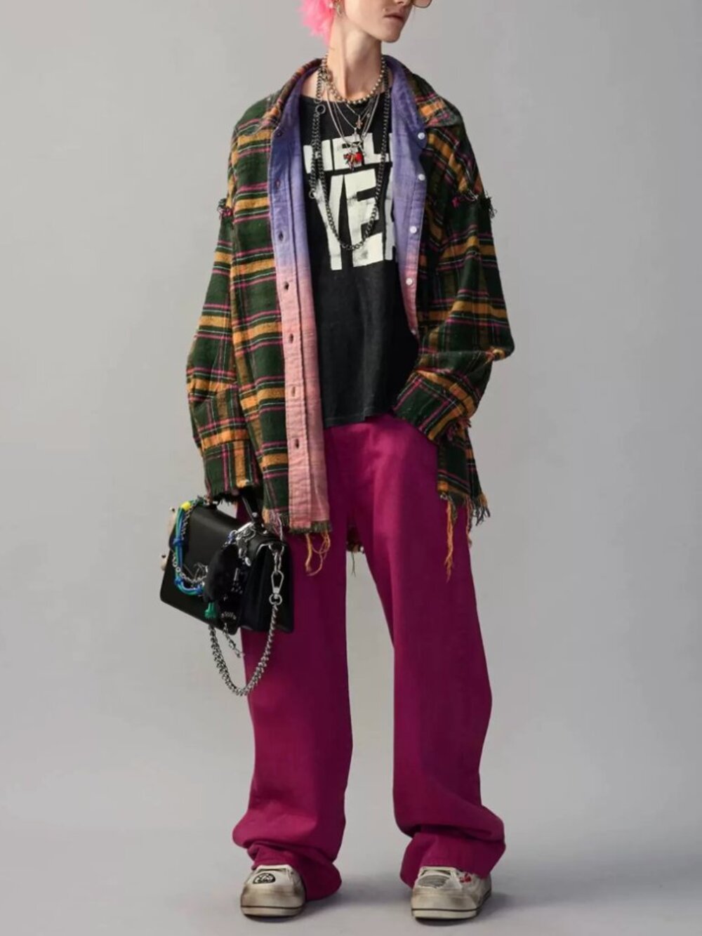 NWT R13 Darcy Loose Jean - Festival Magenta Purple